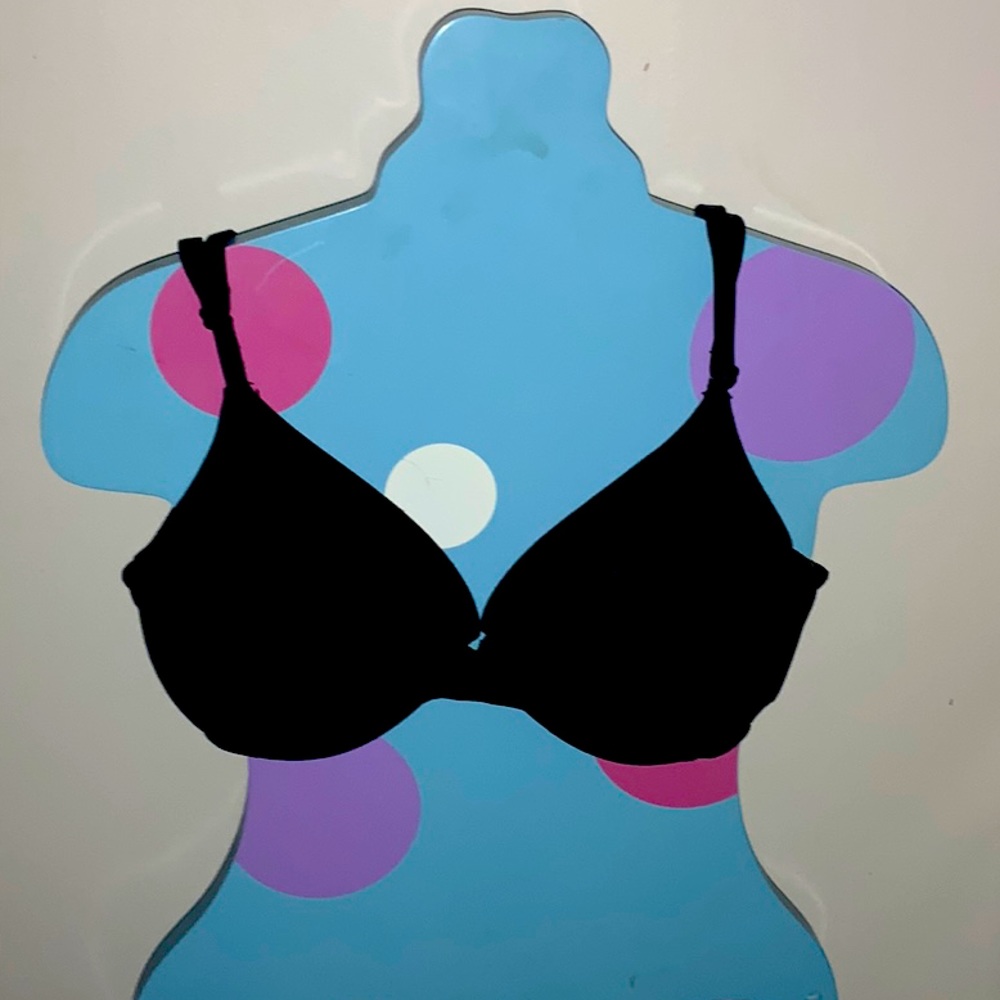 Pink black bra